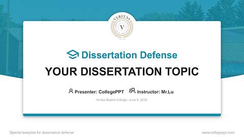 Veritas Baptist College Graduation Thesis Defense PPT Template