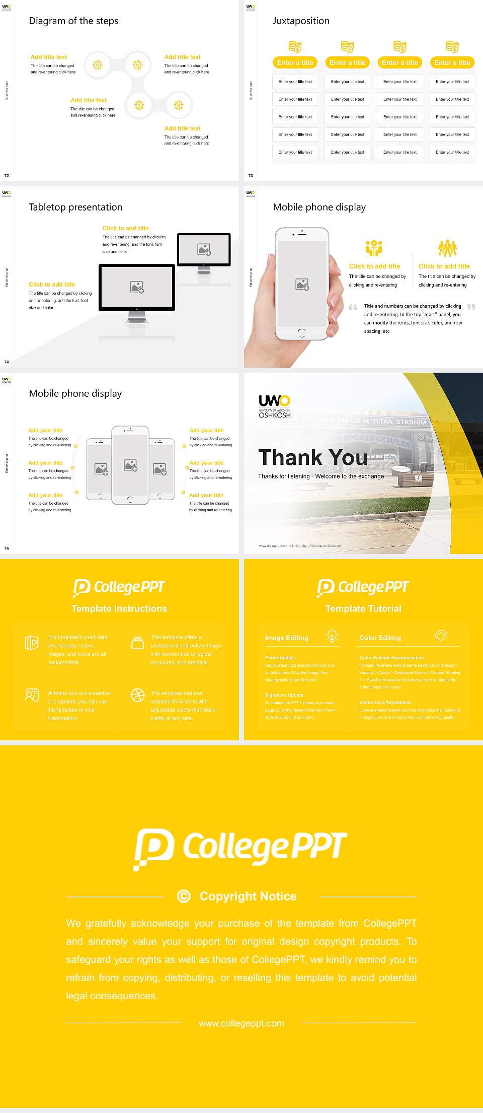 University of Wisconsin-Oshkosh Competition/Entrepreneurship Contest PPT Template4:3 ratio PPT effect preview image9
