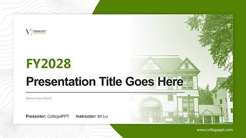 Vermont Law School Academic Presentation/Research Findings Report PPT Template