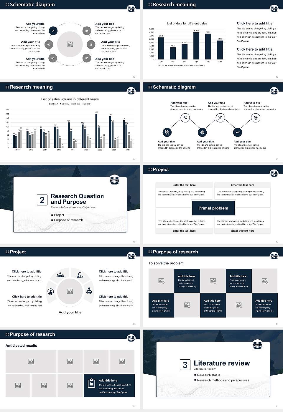 Utah State University Graduation Thesis Defense PPT Template16:9 ratio PPT effect preview image3