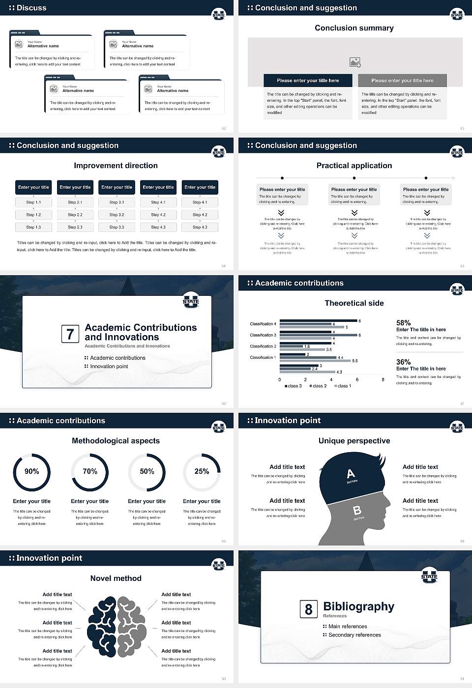 Utah State University Graduation Thesis Defense PPT Template16:9 ratio PPT effect preview image6