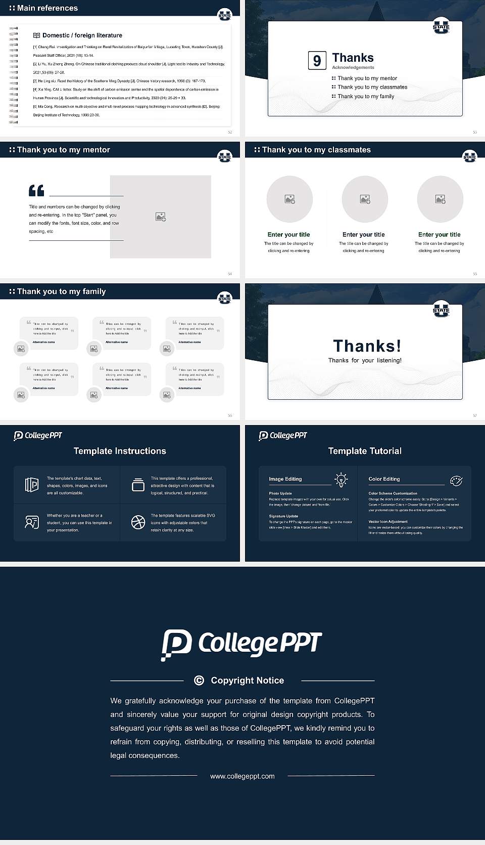 Utah State University Graduation Thesis Defense PPT Template16:9 ratio PPT effect preview image7
