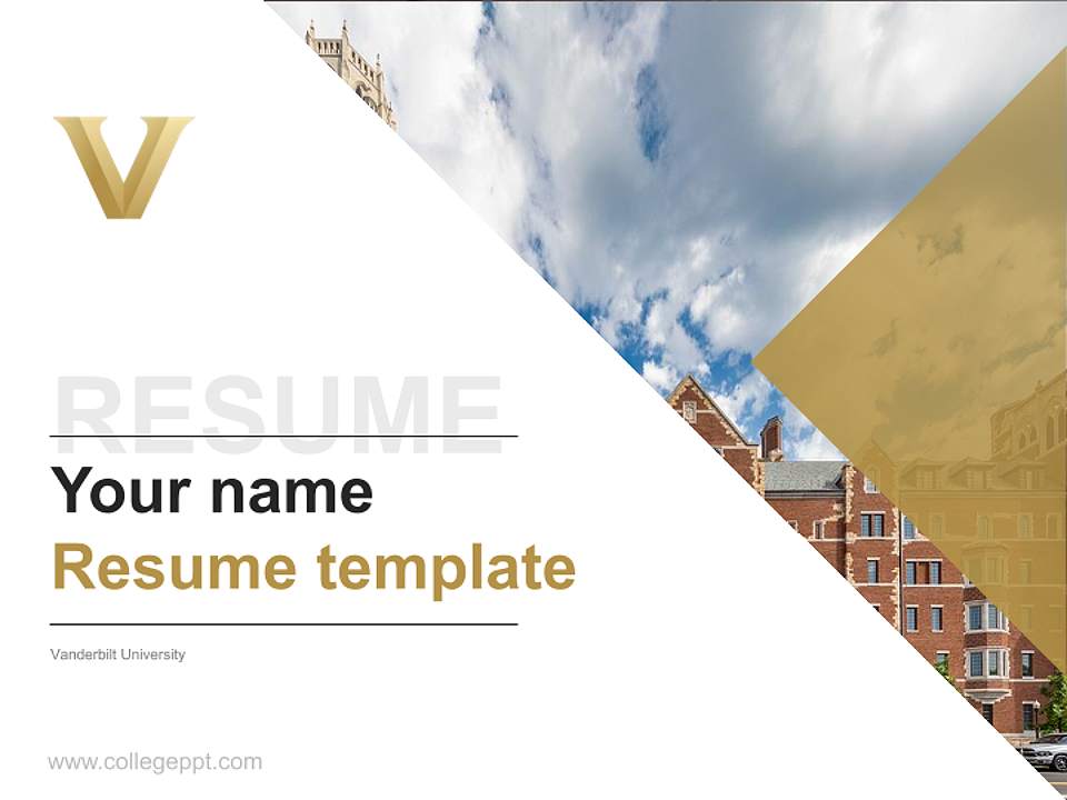 Vanderbilt University Resume PPT Template4:3 ratio PPT effect preview image5