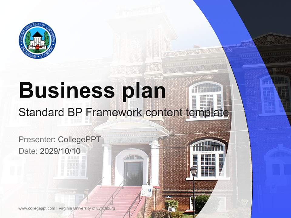 Virginia University of Lynchburg Competition/Entrepreneurship Contest PPT Template4:3 ratio PPT effect preview image9