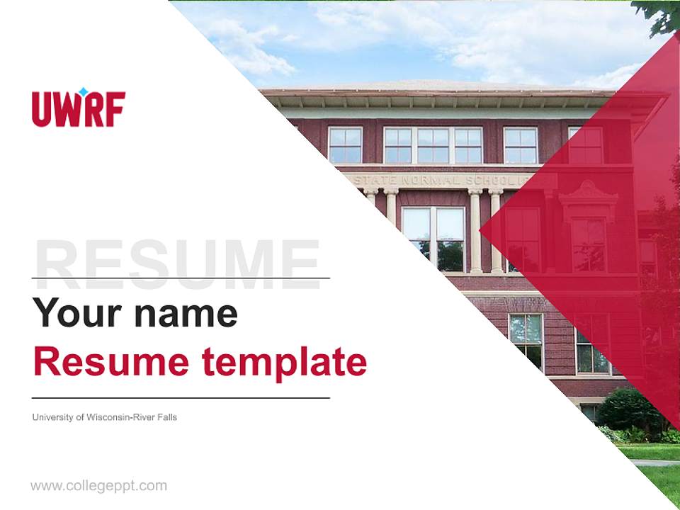 University of Wisconsin-River Falls Resume PPT Template4:3 ratio PPT effect preview image5
