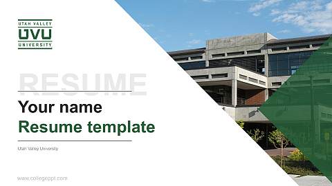 Utah Valley University Resume PPT Template