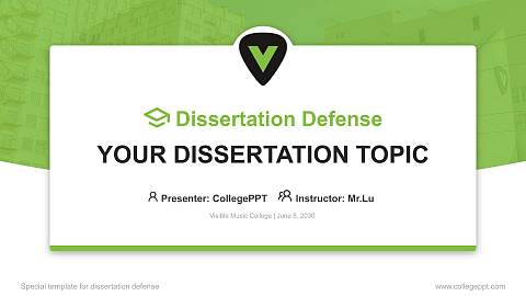 Visible Music College Graduation Thesis Defense PPT Template