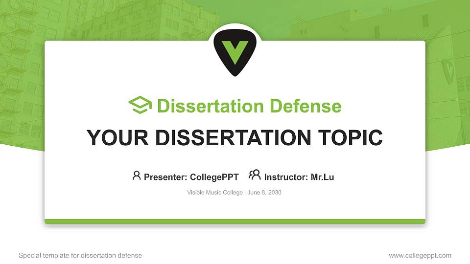 Visible Music College Graduation Thesis Defense PPT Template16:9 ratio PPT effect preview image