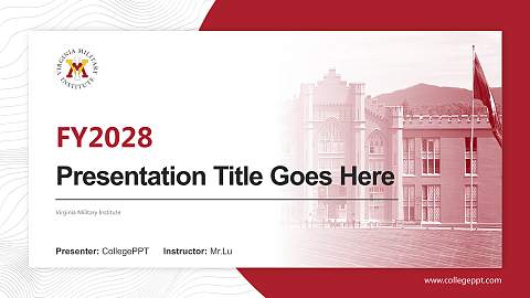Virginia Military Institute Academic Presentation/Research Findings Report PPT Template