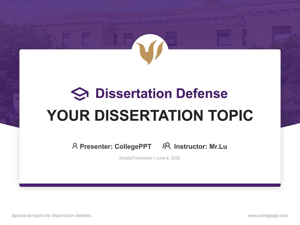 Waldorf University Graduation Thesis Defense PPT Template4:3 ratio PPT effect preview image7
