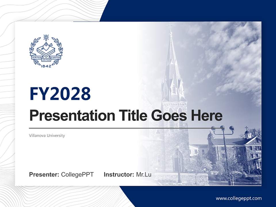 Villanova University Academic Presentation/Research Findings Report PPT Template4:3 ratio PPT effect preview image5