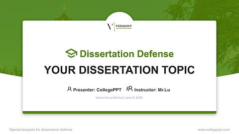 Vermont Law School Graduation Thesis Defense PPT Template