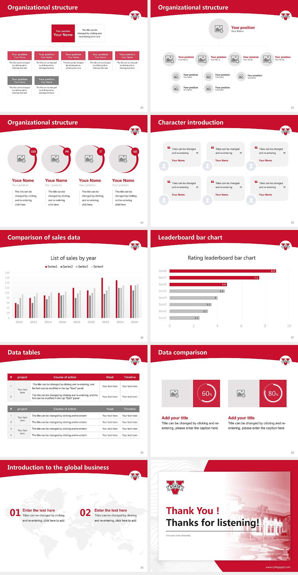 Valdosta State University Academic Presentation/Research Findings Report PPT Template4:3 ratio PPT effect preview image4