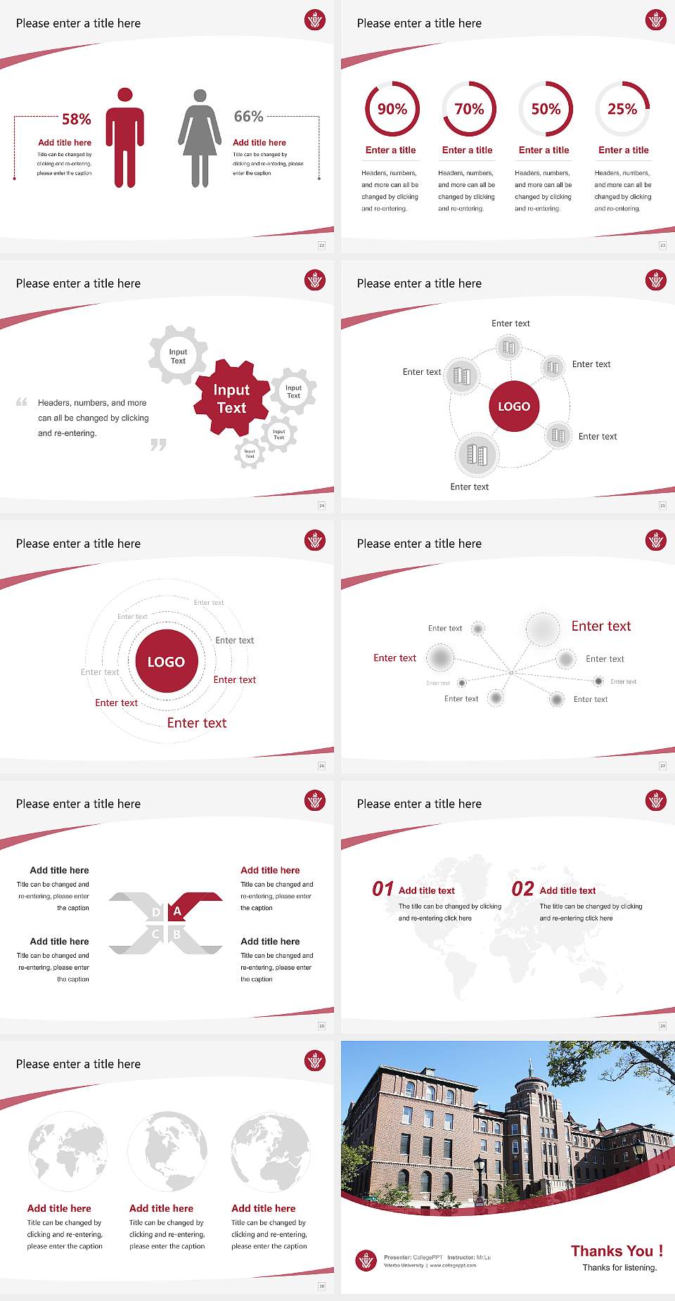 Viterbo University Course/Courseware Creation PPT Template4:3 ratio PPT effect preview image4
