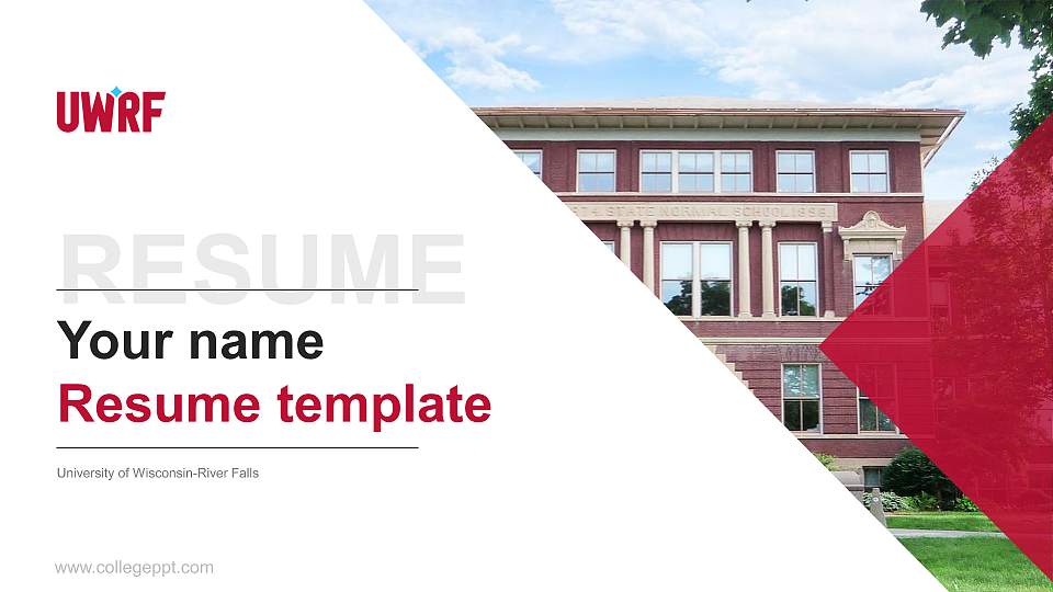 University of Wisconsin-River Falls Resume PPT Template16:9 ratio PPT effect preview image