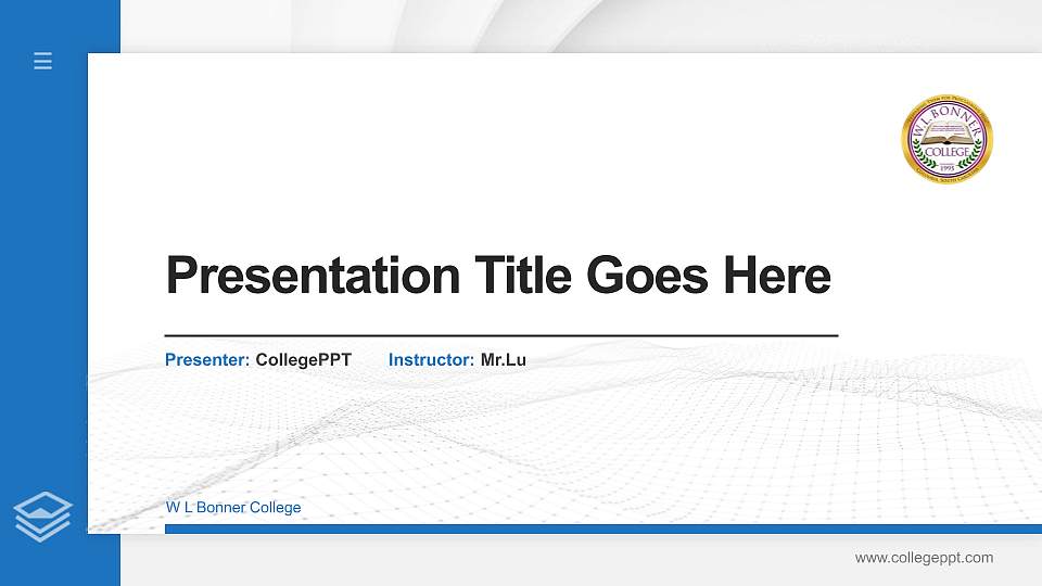 W L Bonner College Thesis Proposal/Graduation Defense PPT Template16:9 ratio PPT effect preview image