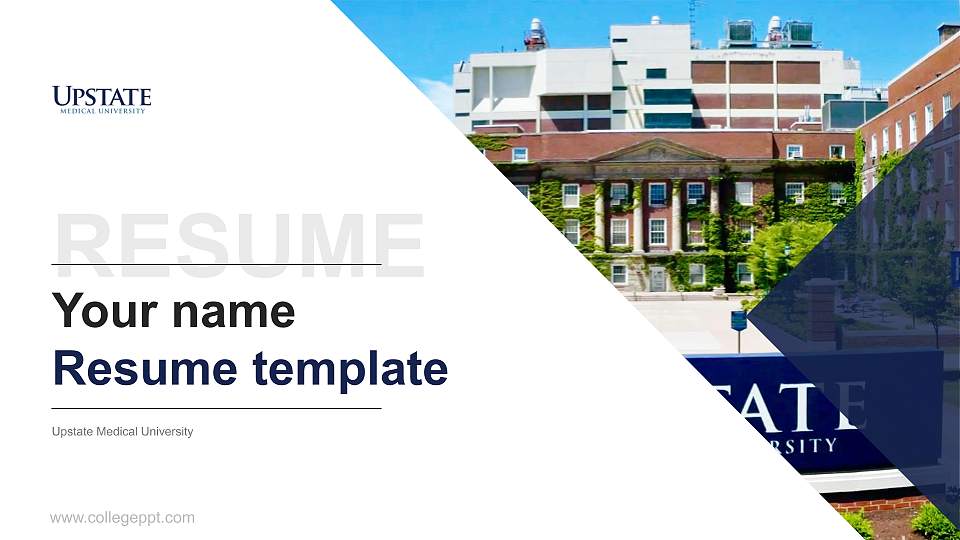 Upstate Medical University Resume PPT Template16:9 ratio PPT effect preview image