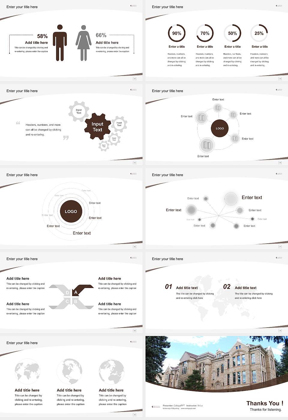 University of Wyoming Course/Courseware Creation PPT Template16:9 ratio PPT effect preview image4
