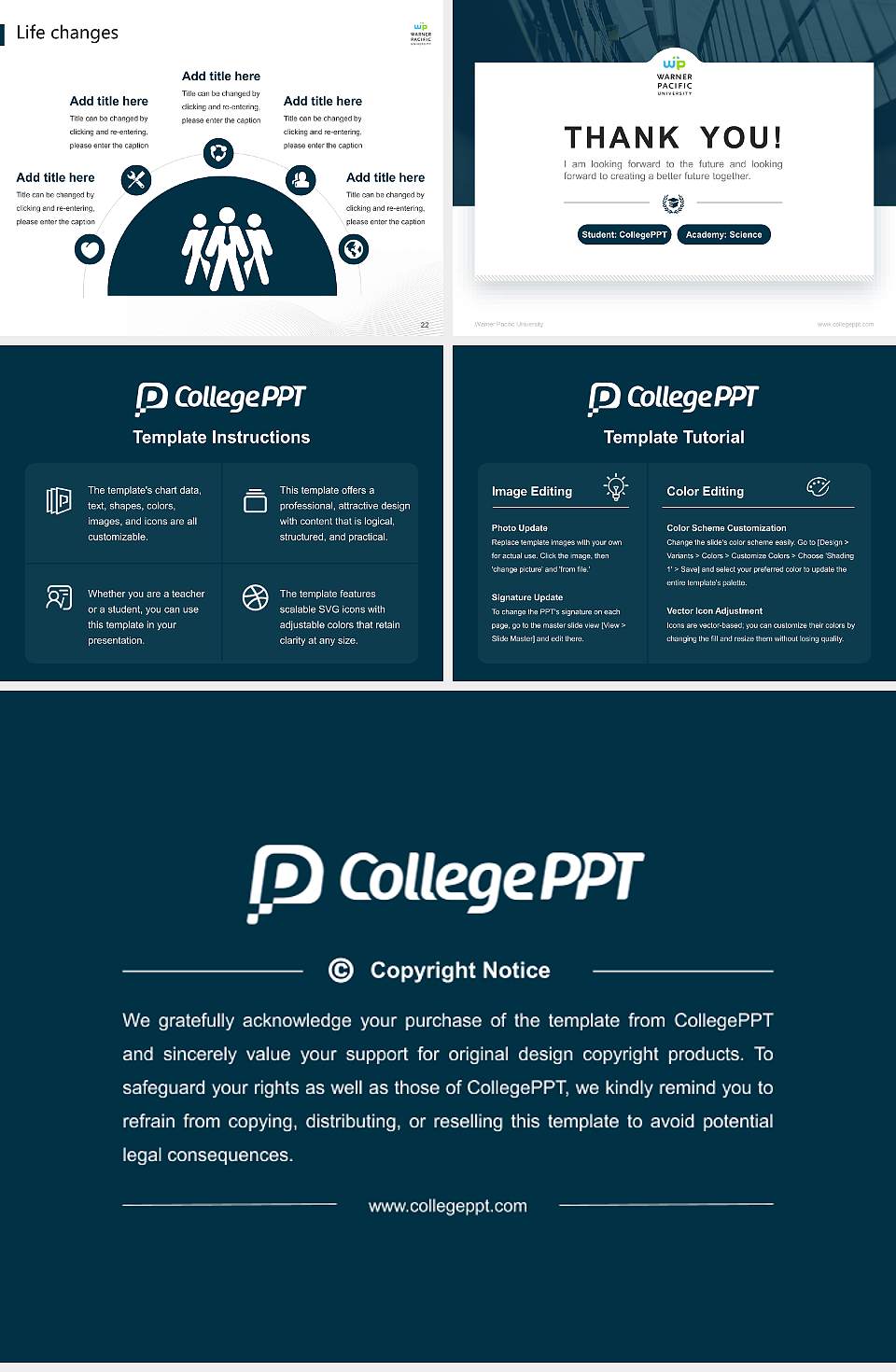 Warner Pacific University National Scholarship Defense PPT Template4:3 ratio PPT effect preview image4