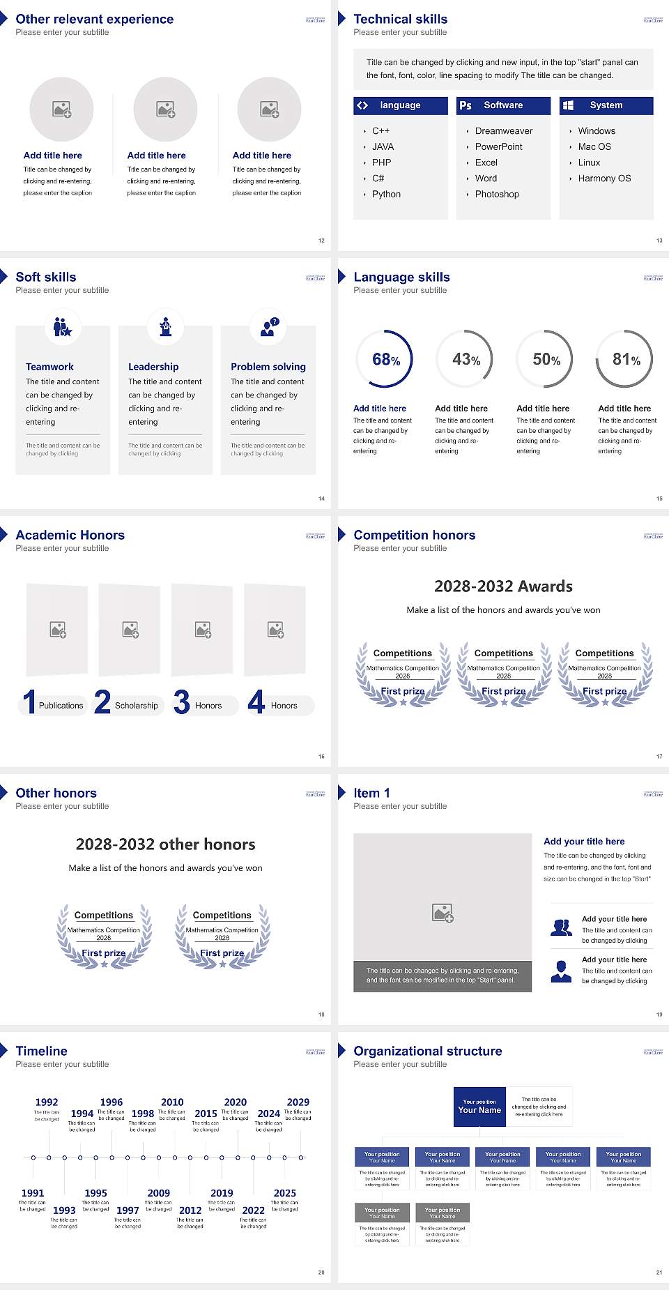 University of Wisconsin-Eau Claire Resume PPT Template4:3 ratio PPT effect preview image3