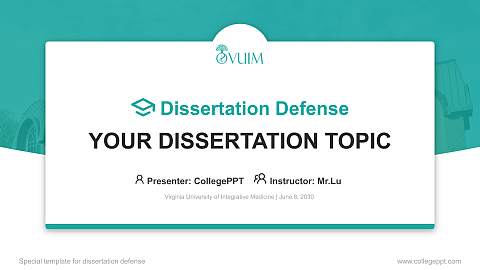 Virginia University of Integrative Medicine Graduation Thesis Defense PPT Template
