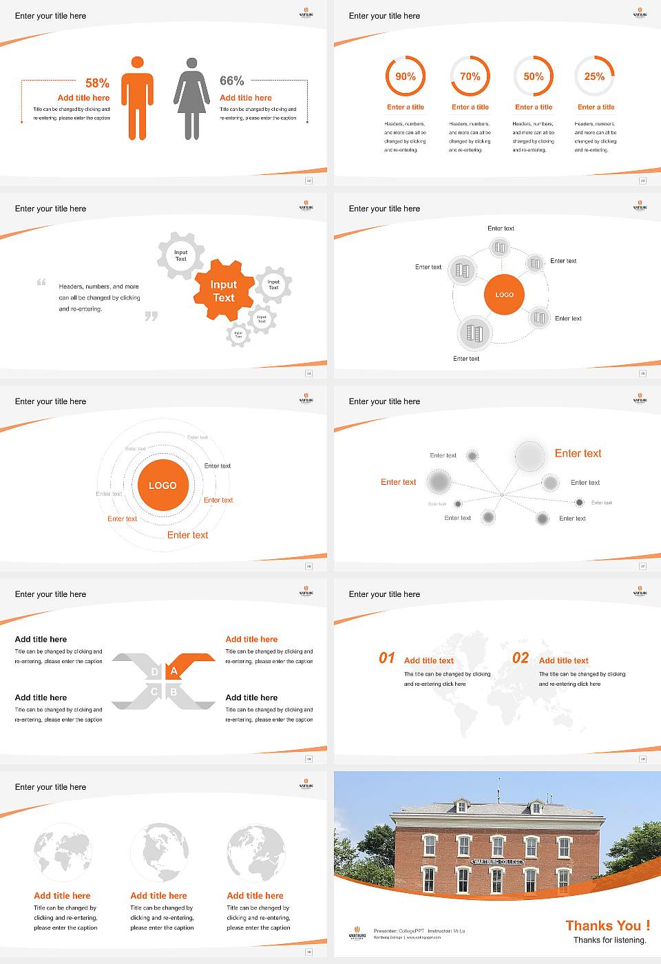 Wartburg College Course/Courseware Creation PPT Template16:9 ratio PPT effect preview image4