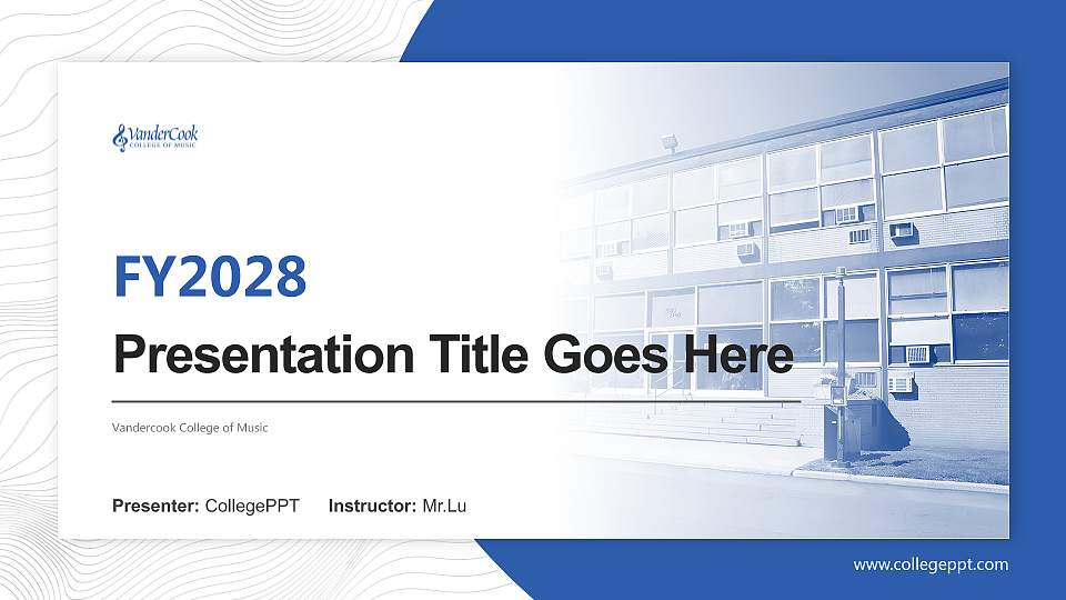 Vandercook College of Music Academic Presentation/Research Findings Report PPT Template16:9 ratio PPT effect preview image