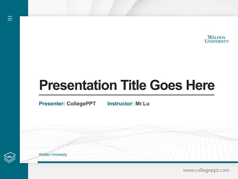 Walden University Thesis Proposal/Graduation Defense PPT Template4:3 ratio PPT effect preview image5