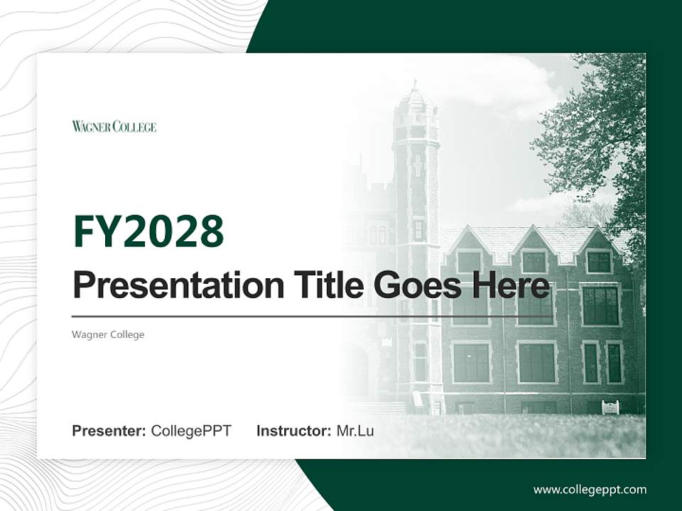 Wagner College Academic Presentation/Research Findings Report PPT Template4:3 ratio PPT effect preview image5
