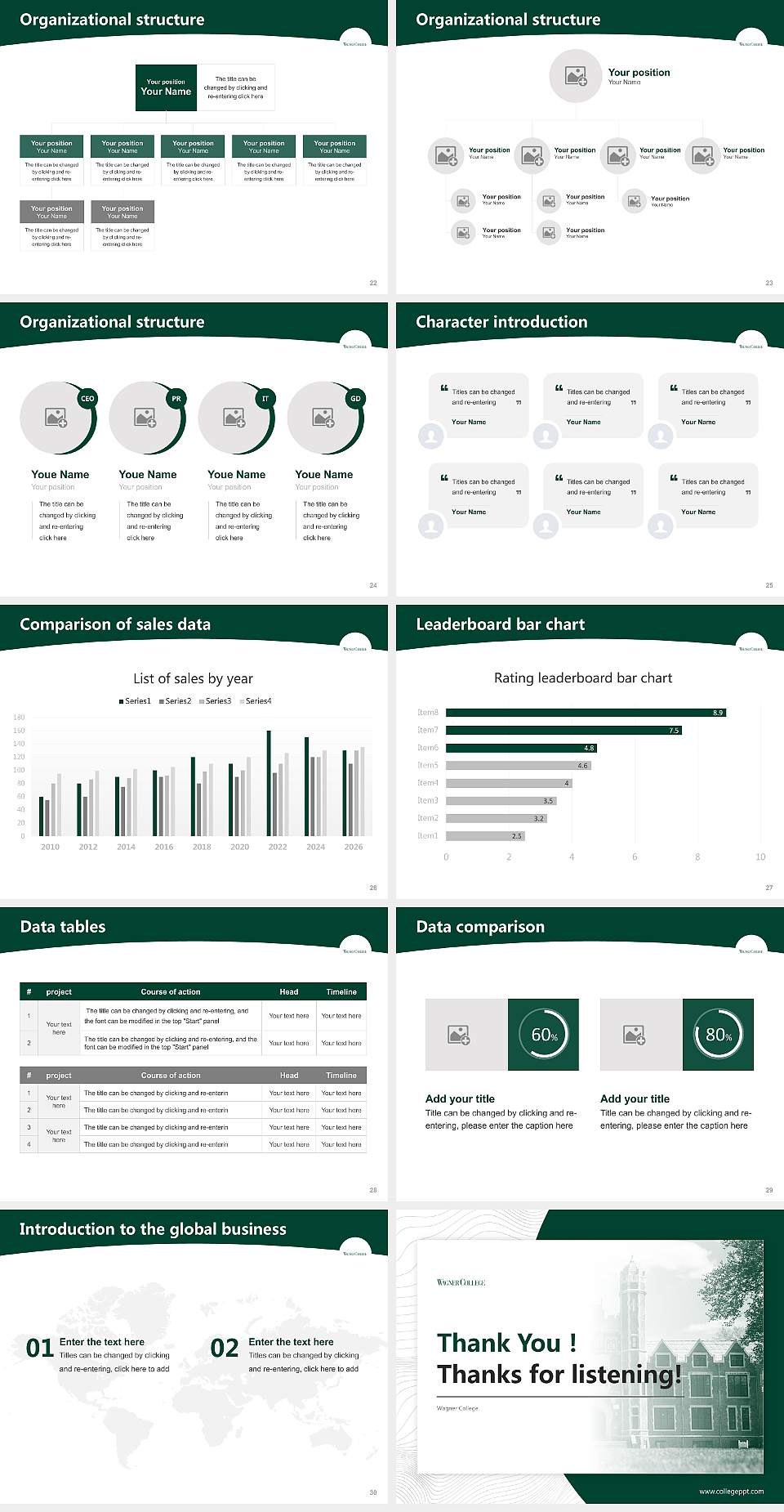 Wagner College Academic Presentation/Research Findings Report PPT Template4:3 ratio PPT effect preview image4