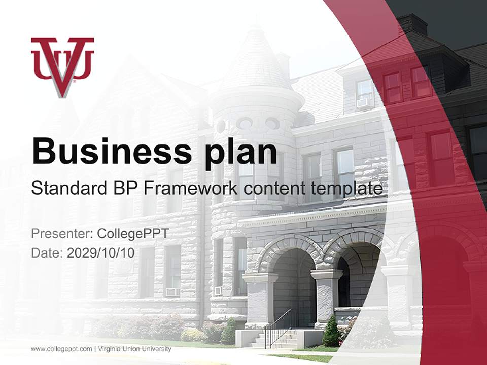 Virginia Union University Competition/Entrepreneurship Contest PPT Template4:3 ratio PPT effect preview image9