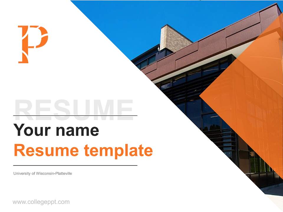 University of Wisconsin-Platteville Resume PPT Template4:3 ratio PPT effect preview image5