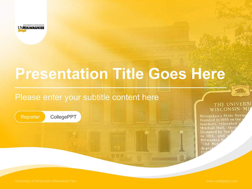 University of Wisconsin-Milwaukee Flex Lecture Sharing and Networking Event PPT Template4:3 ratio PPT effect preview image4