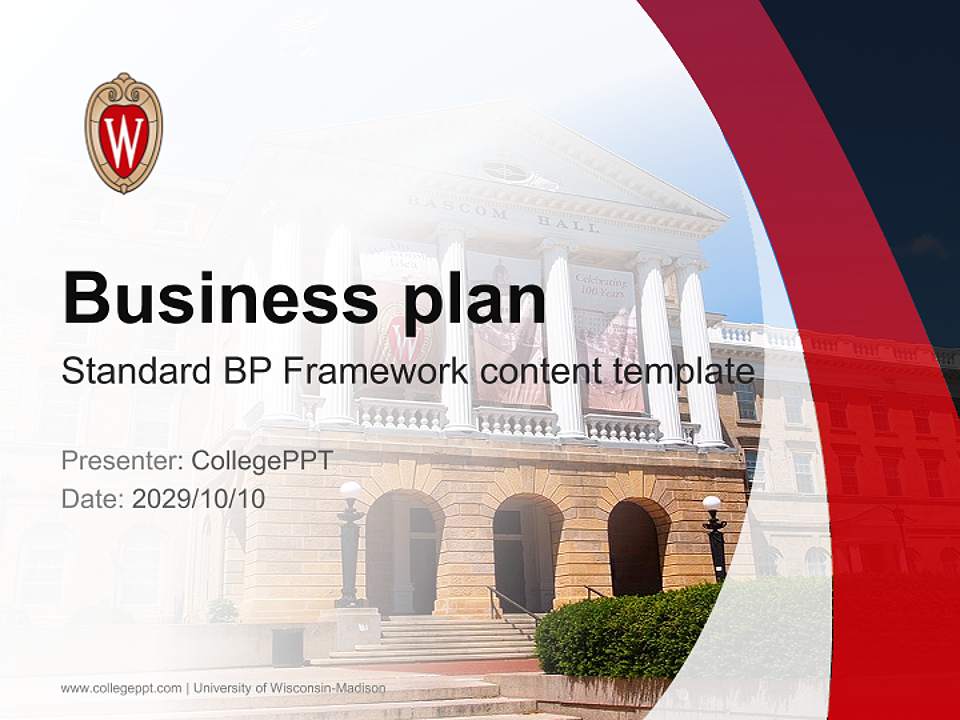 University of Wisconsin-Madison Competition/Entrepreneurship Contest PPT Template4:3 ratio PPT effect preview image9
