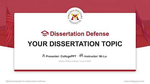 Virginia Military Institute Graduation Thesis Defense PPT Template