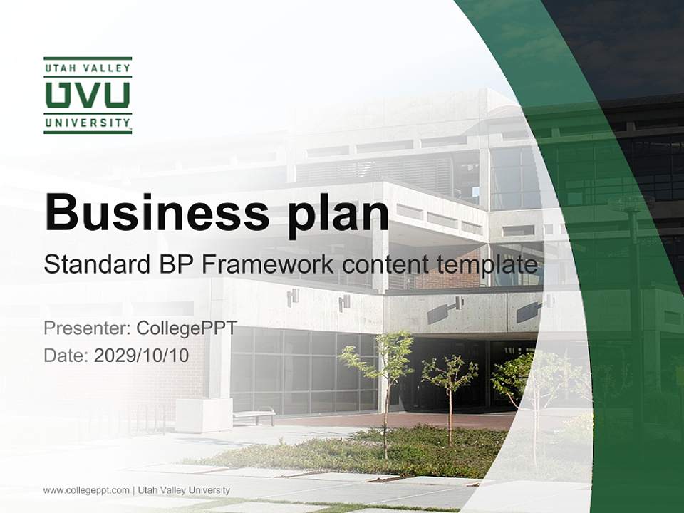 Utah Valley University Competition/Entrepreneurship Contest PPT Template4:3 ratio PPT effect preview image9