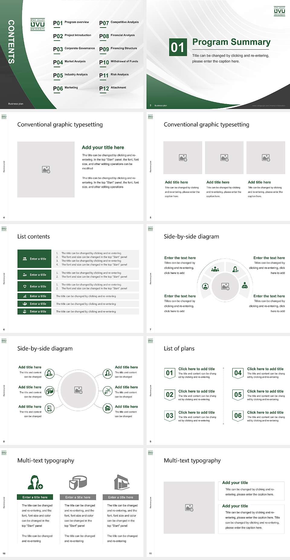 Utah Valley University Competition/Entrepreneurship Contest PPT Template4:3 ratio PPT effect preview image2