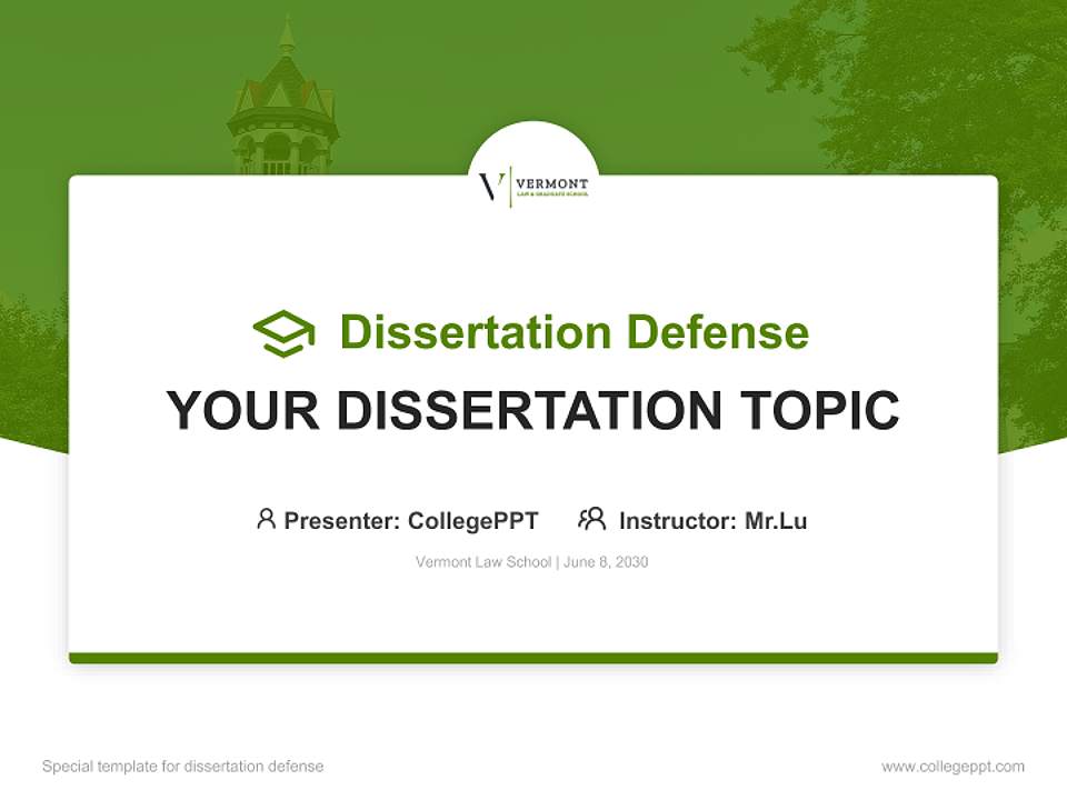 Vermont Law School Graduation Thesis Defense PPT Template4:3 ratio PPT effect preview image7