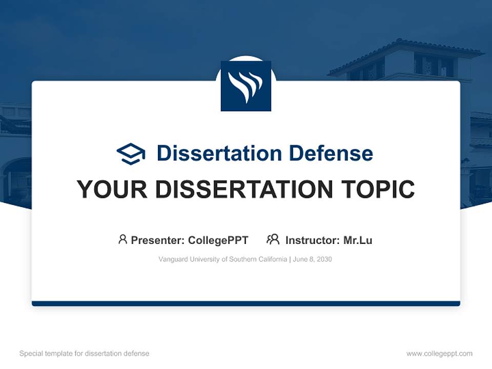 Vanguard University of Southern California Graduation Thesis Defense PPT Template4:3 ratio PPT effect preview image7