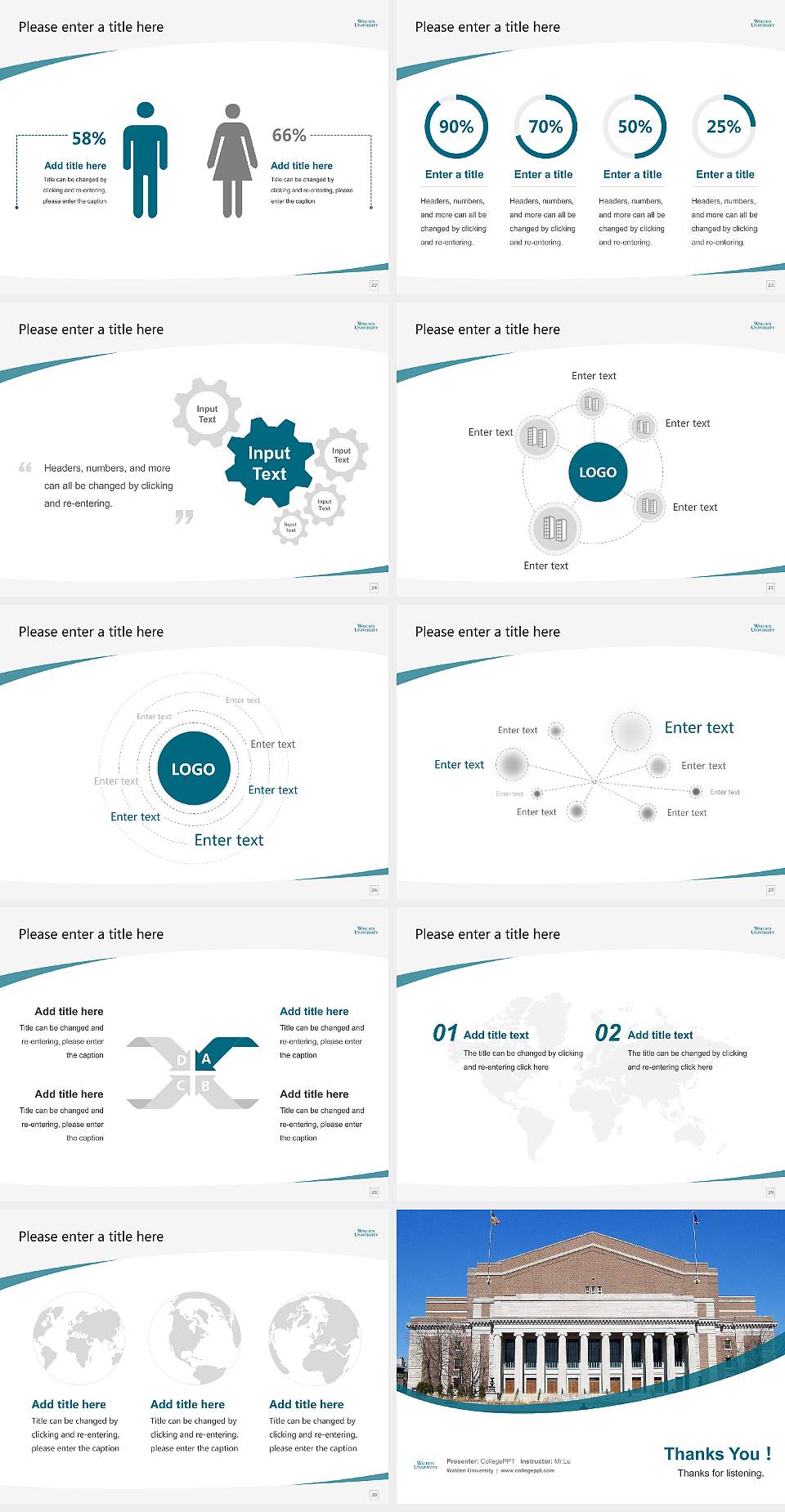 Walden University Course/Courseware Creation PPT Template4:3 ratio PPT effect preview image4