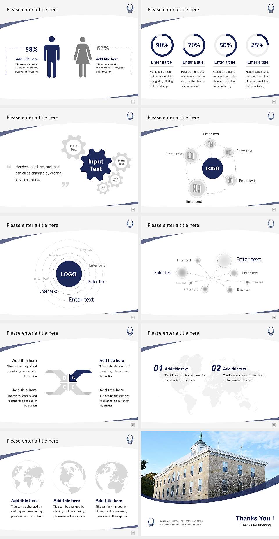 Upper Iowa University Course/Courseware Creation PPT Template4:3 ratio PPT effect preview image4