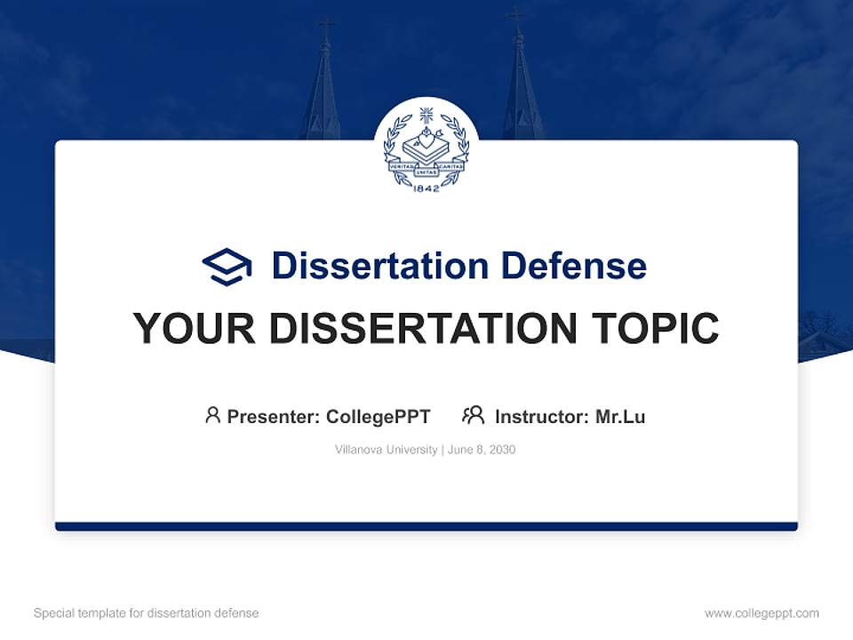 Villanova University Graduation Thesis Defense PPT Template4:3 ratio PPT effect preview image7
