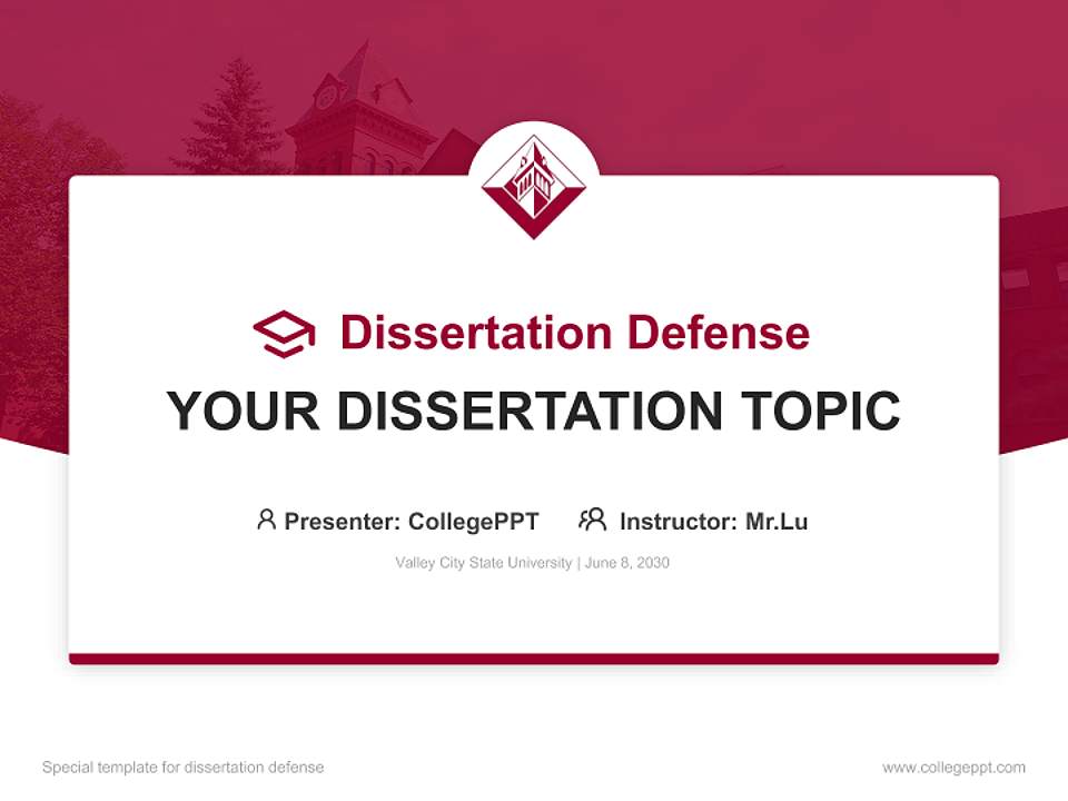 Valley City State University Graduation Thesis Defense PPT Template4:3 ratio PPT effect preview image7