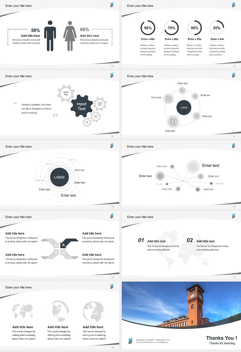 University of Wisconsin-Stout Course/Courseware Creation PPT Template16:9 ratio PPT effect preview image4