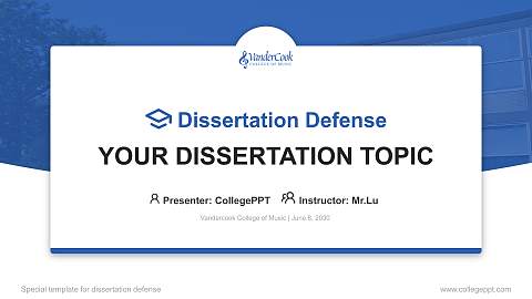 Vandercook College of Music Graduation Thesis Defense PPT Template