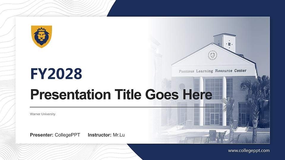 Warner University Academic Presentation/Research Findings Report PPT Template16:9 ratio PPT effect preview image