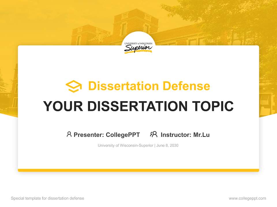 University of Wisconsin-Superior Graduation Thesis Defense PPT Template4:3 ratio PPT effect preview image7