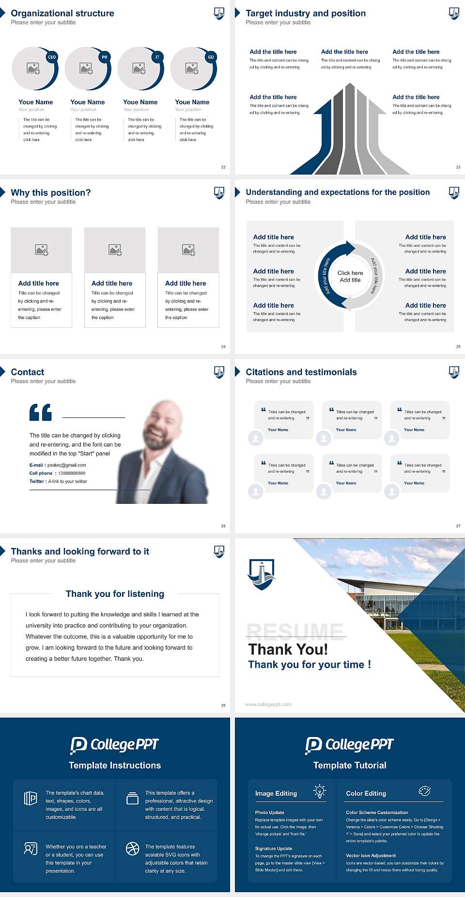 Virginia Wesleyan University Resume PPT Template4:3 ratio PPT effect preview image4