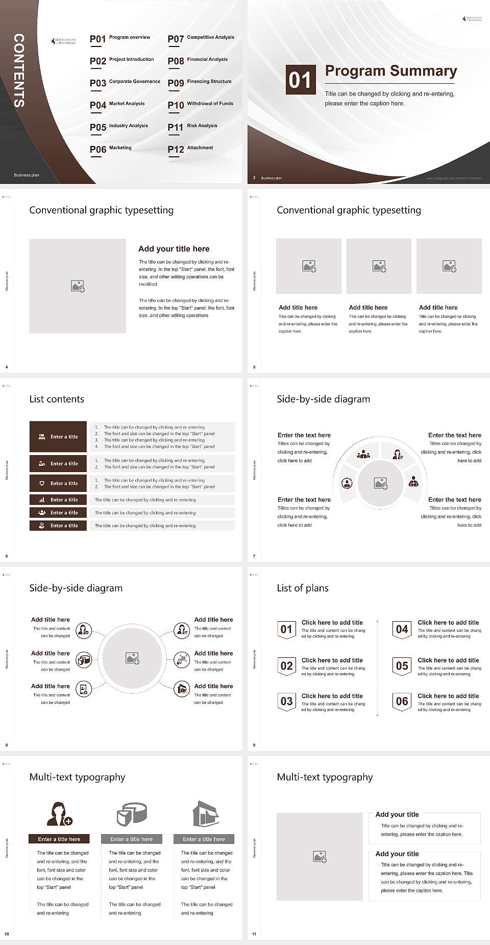 University of Wyoming Competition/Entrepreneurship Contest PPT Template4:3 ratio PPT effect preview image2