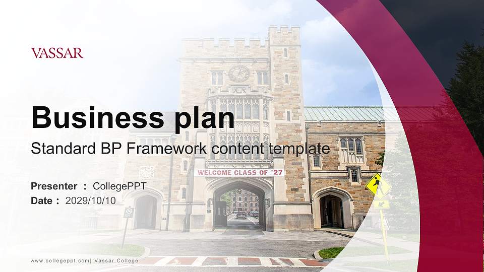 Vassar College Competition/Entrepreneurship Contest PPT Template16:9 ratio PPT effect preview image